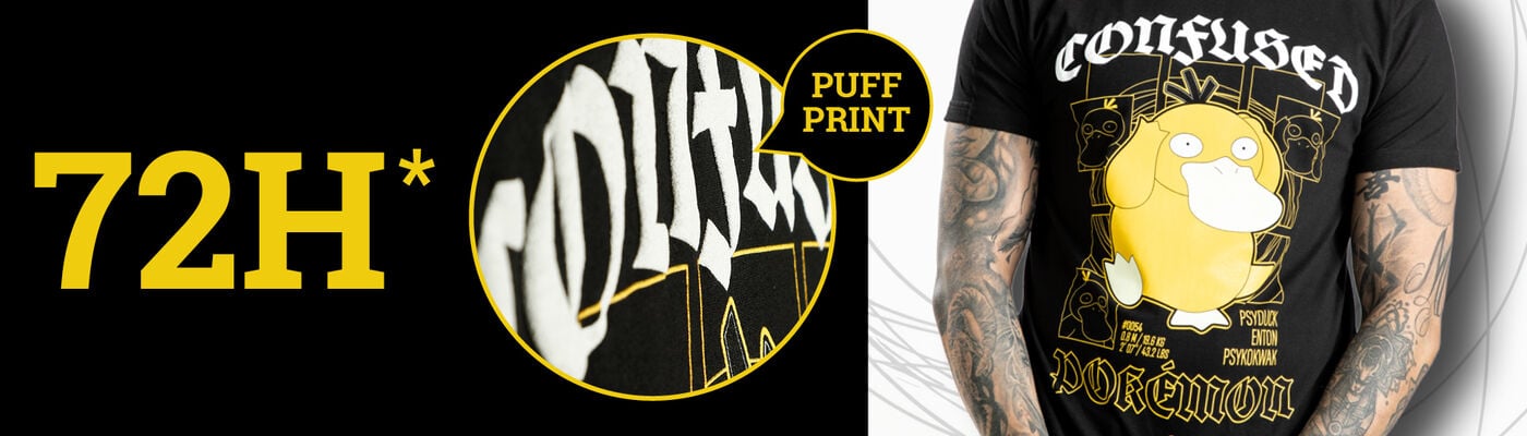 Pokémon Psykokwak « Confused » avec impression 3D Puff / Le T-shirt exclusif et en édition limitée, disponible pendant seulement 72 h ! / Dépêchez-vous !
