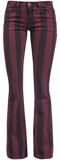 Pantalon Rayé Grace Noir/Rouge, Gothicana by EMP, Pantalon en toile