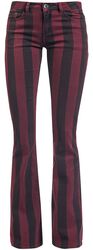 Pantalon Rayé Grace Noir/Rouge, Gothicana by EMP, Pantalon en toile