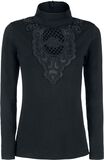 Crocheted Detail Longsleeve, Gothicana by EMP, T-shirt manches longues
