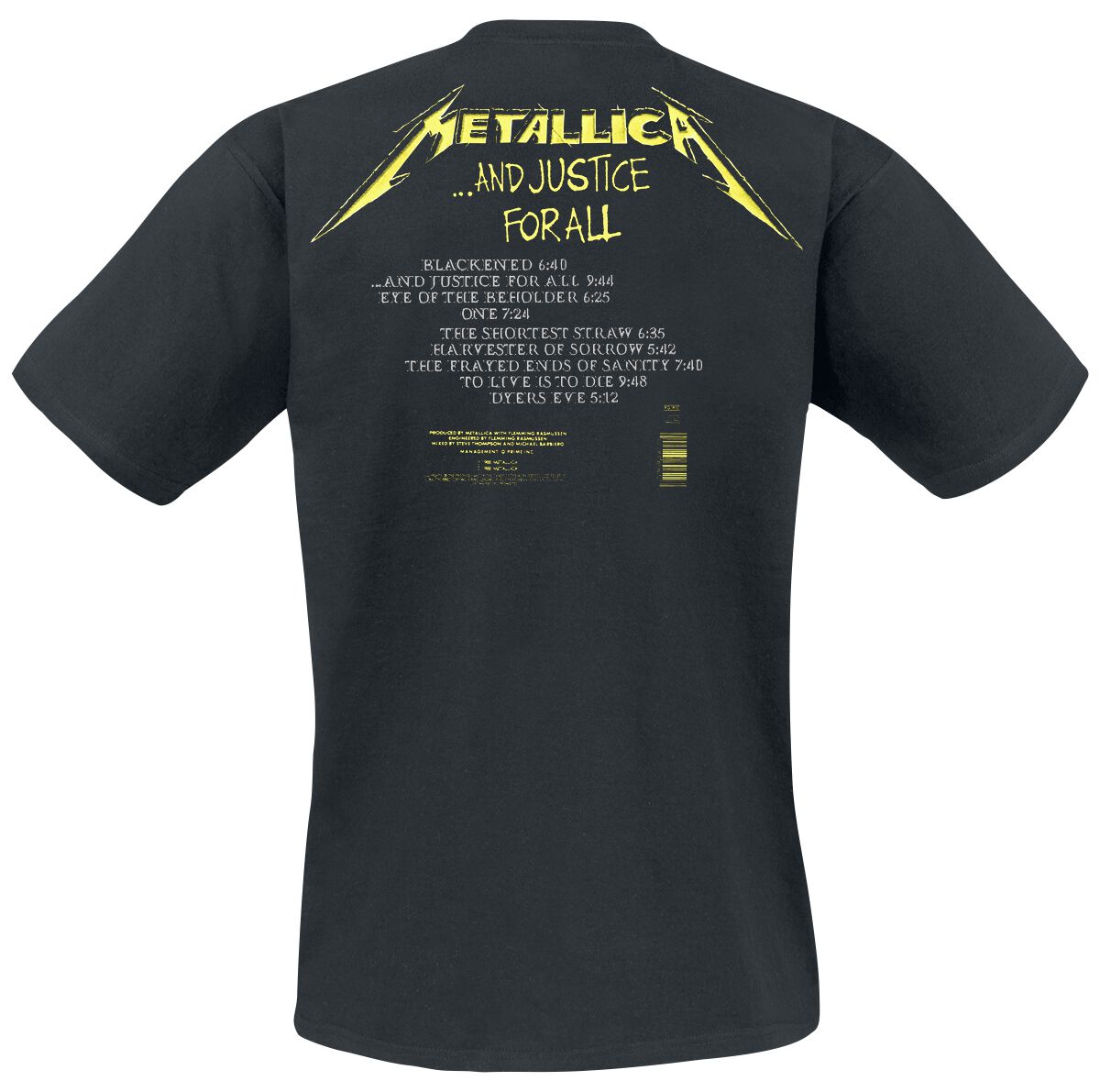 T-shirt Metallica 'And Justice For All' Noir Pour Femme - Coupe Ajustée