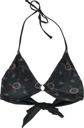Bikini Top With Celtic Prints, Black Premium by EMP, Haut de bikini