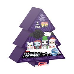 Happy Holidays Tree Box set of four Pocket Pop!, L'Étrange Noël De Monsieur Jack, Porte-Clefs Pocket Pop!