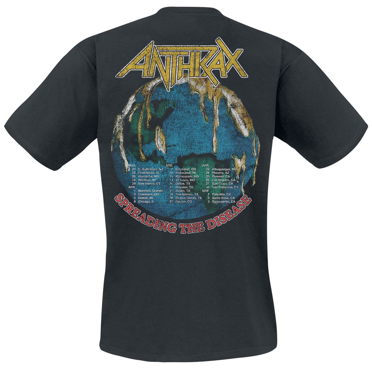 Spreading The Disease Vintage Tour | Anthrax T-Shirt Manches
