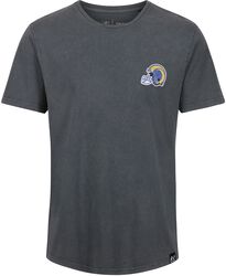 NFL Rams - T-Shirt Noir Délavé, Recovered Clothing, T-Shirt Manches courtes