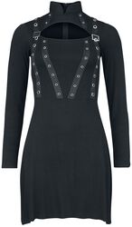 Dress with eyelet details, Gothicana by EMP, Robe longue