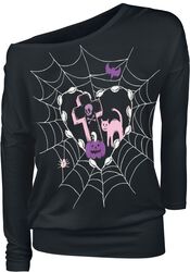 Long-sleeved shirt with Halloween print, Full Volume by EMP, T-shirt manches longues