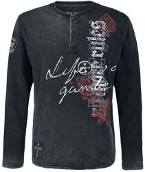 Rock ‘n’ roll long-sleeved shirt with prints, Rock Rebel by EMP, T-shirt manches longues
