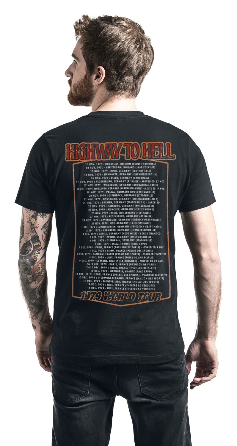 Highway To Hell Tour 79 Ac Dc T Shirt Manches Courtes Emp