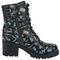 Lace-up boots with all-over print