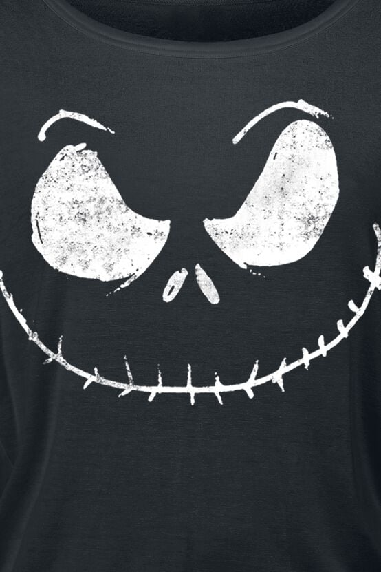T-Shirt Femme L'Étrange Noël De Mr Jack Jack Skellington | Pumpkin King | 100% Coton | Coupe Large Noir