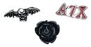Skull, Logo & Rose, Avenged Sevenfold, Set de boucles d'oreilles