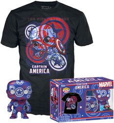 Marvel Patriotic Age - Captain America (Art Series) - Pop! & T-Shirt, Captain America, Funko Pop!