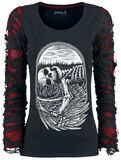 Crashed Skull Longsleeve, Gothicana by EMP, T-shirt manches longues