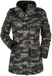 Veste De Style Militaire Femme, Black Premium by EMP, Veste d'hiver