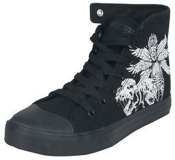 High-cut trainers with print, Gothicana by EMP, Baskets hautes
