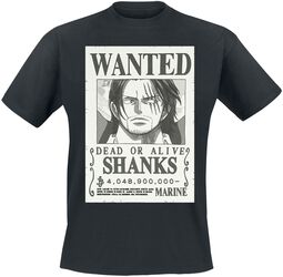 Wanted - Dead or Alive - Shanks, One Piece, T-Shirt Manches courtes