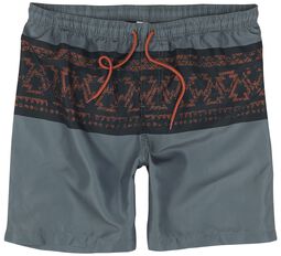 Swim Shorts With Graphic Design, RED by EMP, Short de bain
