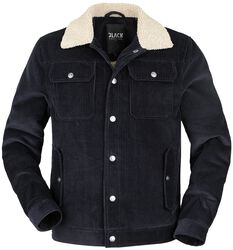 Corduroy Jacket With Teddy Fur, Black Premium by EMP, Veste mi-saison