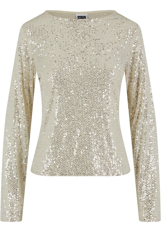 Haut à Manches Longues Paillettes River Island - Taille 14 - Couleur Bronze/navy - Neuf Avec étiquettes - Crop
