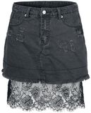 Denim Skirt With Lace, Fashion Victim, Jupe courte