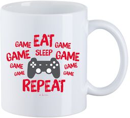 Eat Sleep Game Repeat, Slogans, Mug
