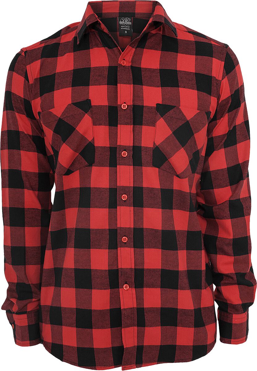 Chemise regular flanelle 100% coton à carreaux - rouge | Tunisie
