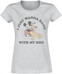 Hang With My Dog, Mickey Mouse, T-Shirt Manches courtes