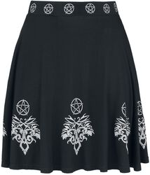 Gothicana X Anne Stokes - Skirt with pentagram, Gothicana by EMP, Jupe mi-longue