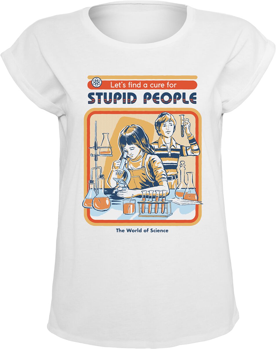 Steven Rhodes Maglietta Donna 'Cure For Stupid People' - Ufficiale, Colore Nero, Taglia S, 100% Cotone