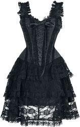 Robe courte corset avec dentelle, Gothicana by EMP, Robe courte