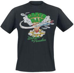 Green Day T-shirt vert avec logo logo officiel raglan noir manches 3/4 pour femme taille M, Blanc, Moyen Green Day T-shirt vert avec logo logo officiel raglan noir manches 3/4 pour femme taille M, Blanc, Moyen