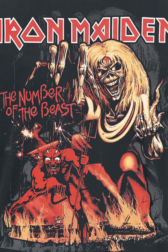 Number Of The Beast Femme T-Shirt Manches Courtes Noir/Effet