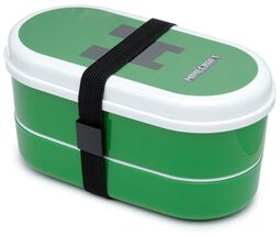 Creeper Bento lunch box with fork and spoon, Minecraft, Boîte-repas