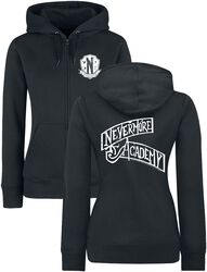 Nevermore - Logo, La Famille Addams, Sweat-shirt zippé à capuche