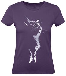 Cat Silhouette, Silhouette De Chat, T-Shirt Manches courtes