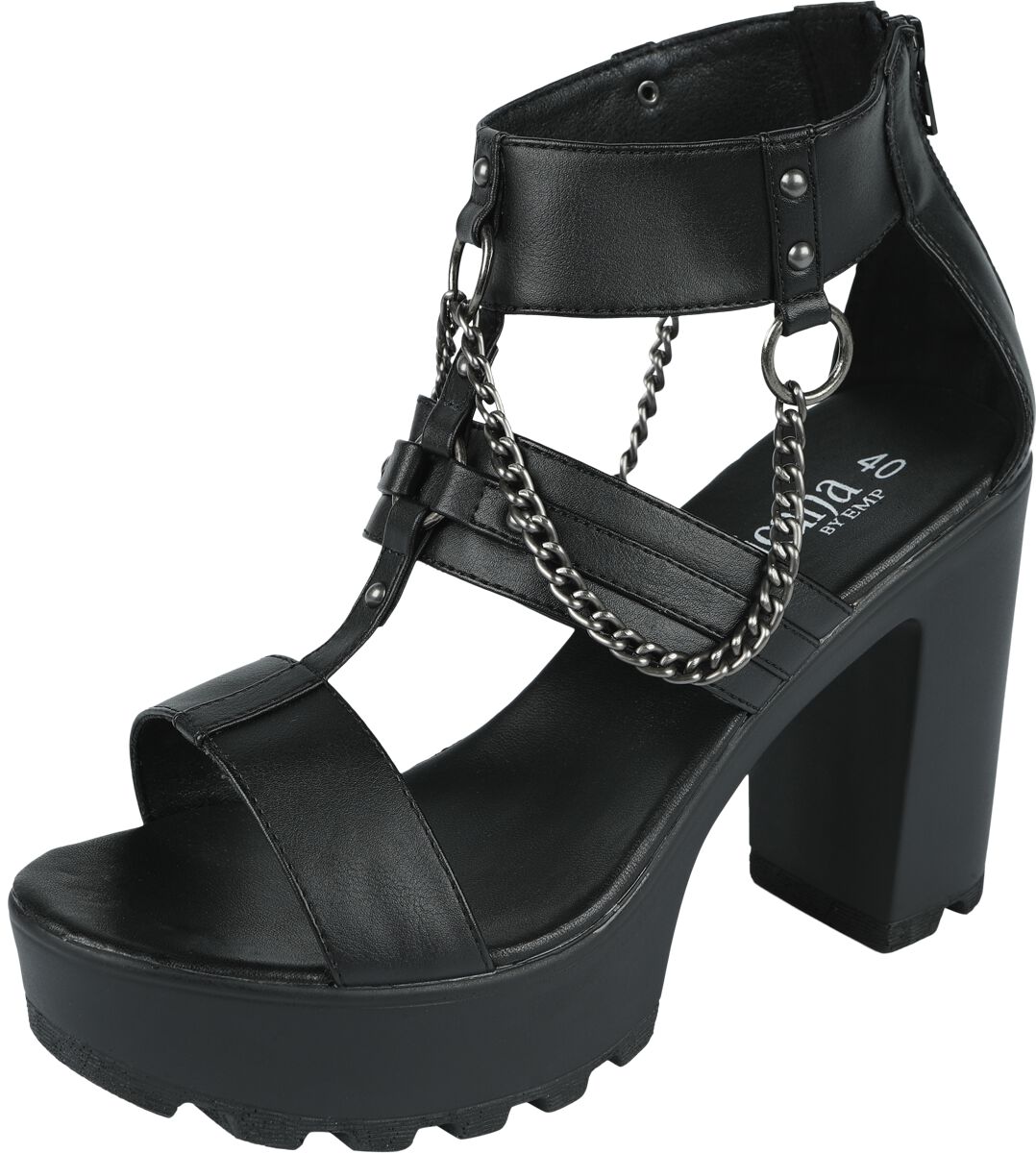High Heels With Chains And Rivets Gothicana by EMP Talons hauts
