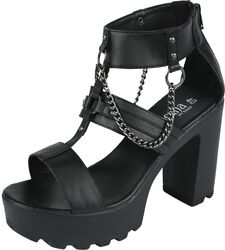 High Heels With Chains And Rivets, Gothicana by EMP, Talons hauts
