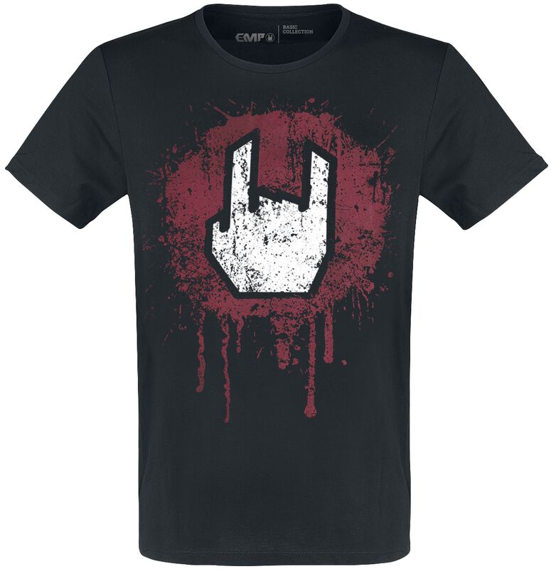 T-Shirt Noir  Imprimé Rockhand