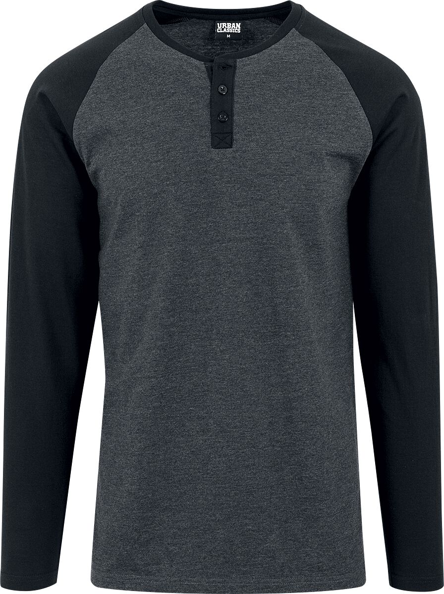 Berrykey T-shirt à manches longues tendance pour homme - Gris et Noir