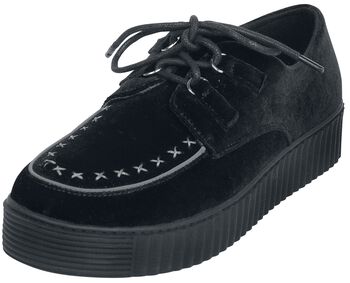 Gothicana By EMP Ballerines Noires à Lanières Pour Femme - Style Gothic Élégant