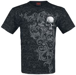 Skull Scroll, Spiral, T-Shirt Manches courtes