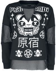 Phat Kandi X Black Blood by Gothicana jumper with mesh inserts, Black Blood by Gothicana, Sweat-shirt
