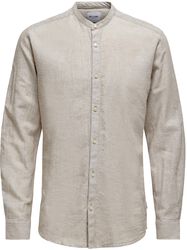 ONSCaiden LS Solid Linen MAO Shirt, ONLY and SONS, Chemise manches longues