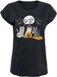 Chats Halloween - Boo!, Slogans, T-Shirt Manches courtes
