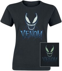 Blue web face - Glow in the dark, Venom (Marvel), T-Shirt Manches courtes