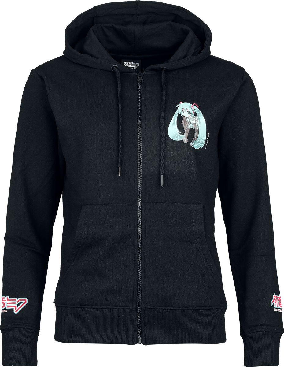 Sweat à Capuche Fille Hatsune Mika - Noir Coton - Taille 14-15 Ans - Occasion TB E