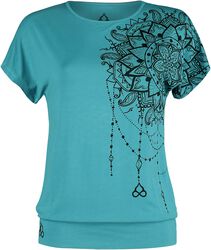 Sport & Yoga - T-Shirt Décontracté Turquoise Avec Imprimé Détaillé