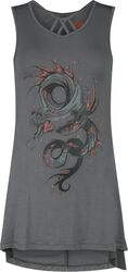 Mullet Shirt with Dragon Print, Black Premium by EMP, Top