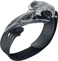 Crâne De Corbeau, Alchemy Gothic, Bracelet en cuir